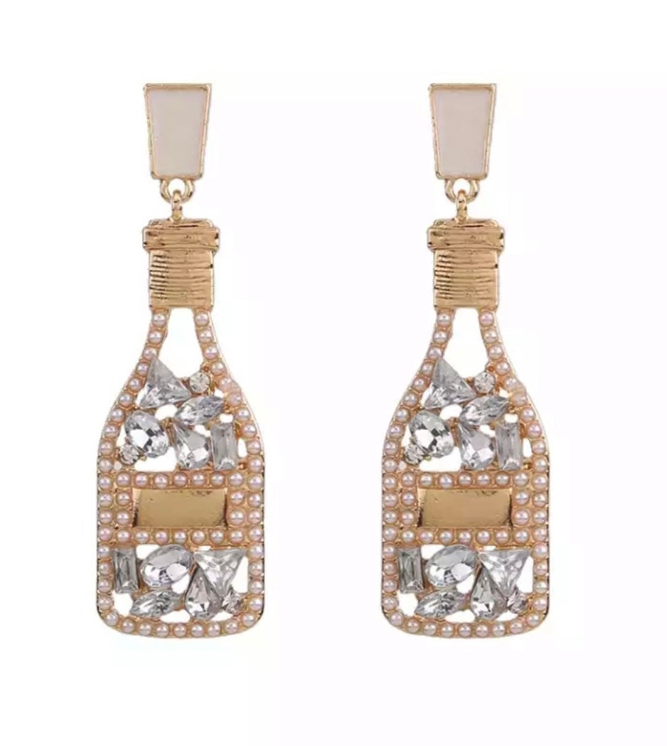 Silver deals rhinestone earrings