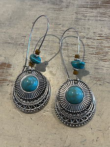 BOHO STONE VINTAGE EARRINGS - TURQUOISE