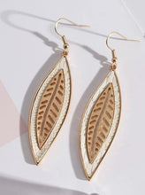 Load image into Gallery viewer, GOLD &amp; WHITE LEAF EARRINGS