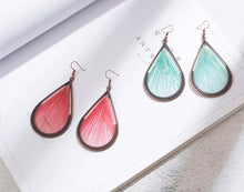 Load image into Gallery viewer, WATER DROP 100% COTTON HAND MADE EARRINGS - AQUA