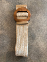 Load image into Gallery viewer, HAVANA CREAM WOVEN BRAIDED BELT WITH WOODEN BUCKLE