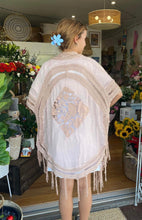 Load image into Gallery viewer, PINK DIAMOND FRINGE BOHO CAPE - PINK