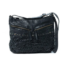 Load image into Gallery viewer, YARA BLACK RUGGED HIDE LEATHER HANDBAG