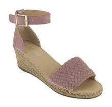 Load image into Gallery viewer, HABIT LEATHER WOVEN ESPADRILLE - BLUSH - HUMAN PREMIUM