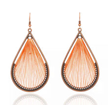 Load image into Gallery viewer, WATER DROP 100% COTTON HAND MADE EARRINGS - TANGERINE