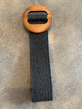 Load image into Gallery viewer, DANNI BLACK WOVEN BRAIDED BELT WITH WOODEN BUCKLE