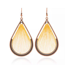 Load image into Gallery viewer, WATER DROP 100% COTTON HAND MADE EARRINGS - MUSTARD
