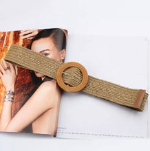 Load image into Gallery viewer, SADIE TAN WOVEN BRAIDED BELT WITH BUCKLE