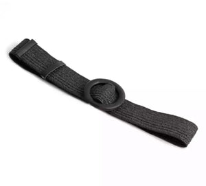MAHALO BLACK WOVEN BRAIDED BELT WITH BUCKLE